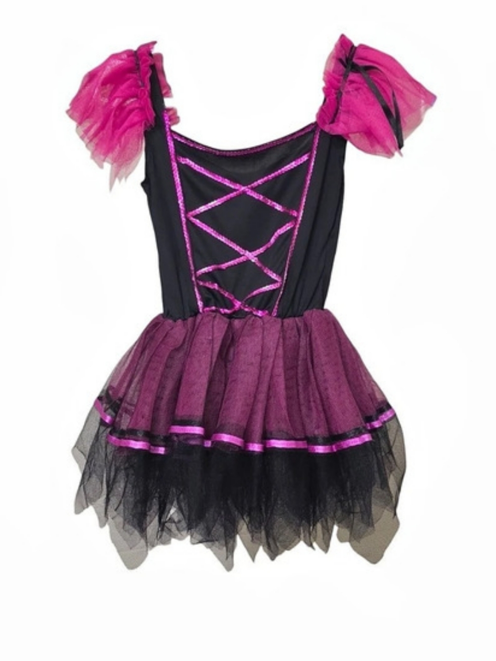 Spirit Fun World Girls Catarina Ballerina Childs Costume Tutu Dress Pink Black
